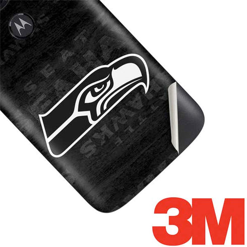 NFL Seattle Seahawks Black & White Moto E5 Play Skin